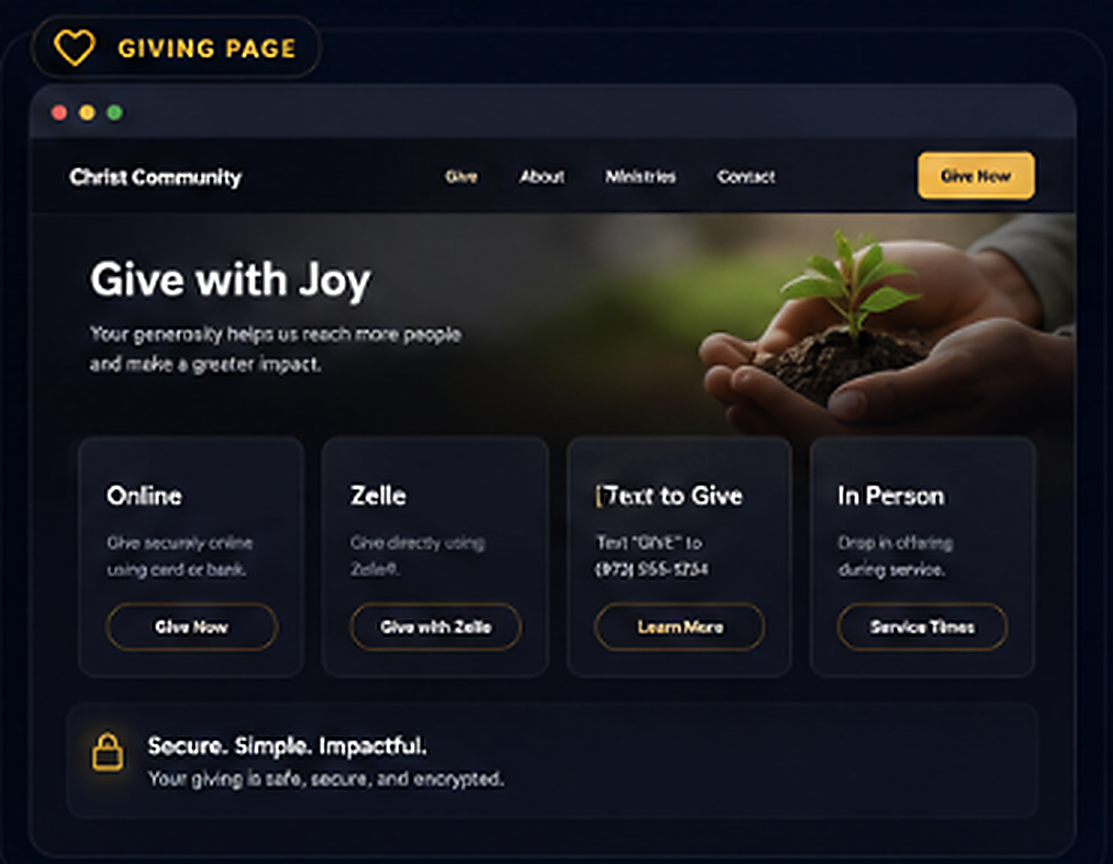 Giving Page preview